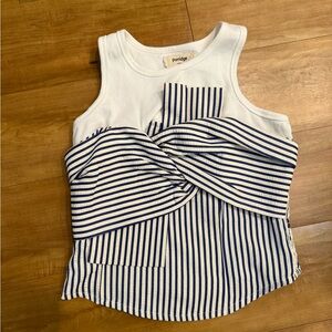 Anthropology blue and white tank top